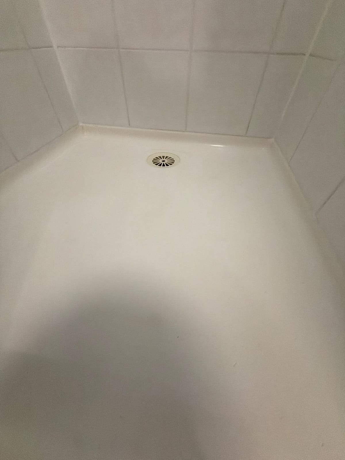 Close-up of clean white tile grout and freshly tooled perimeter silicone bead — Melbourne